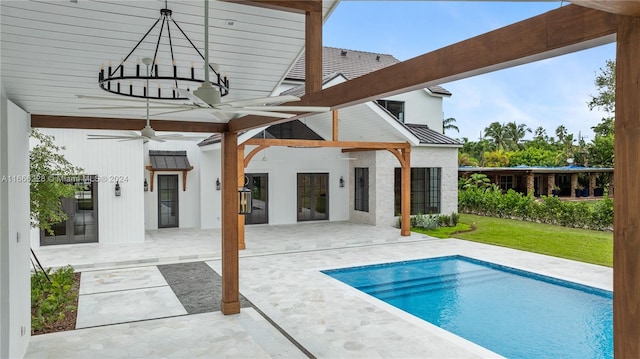 view of pool featuring a patio