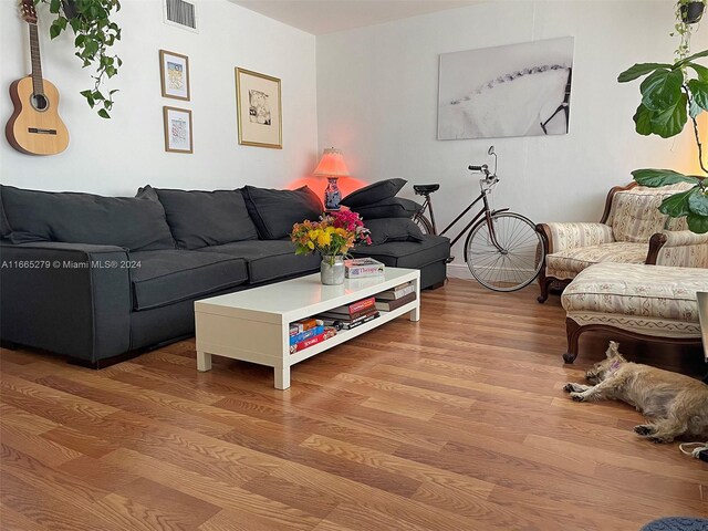 living room featuring hardwood / wood-style flooring