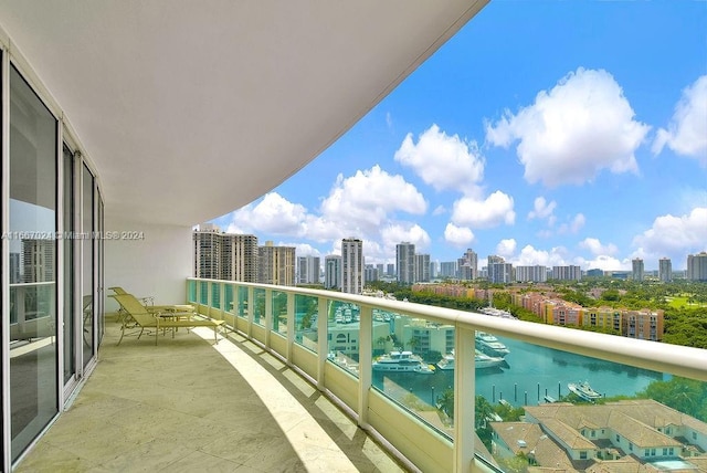 balcony with a view of city