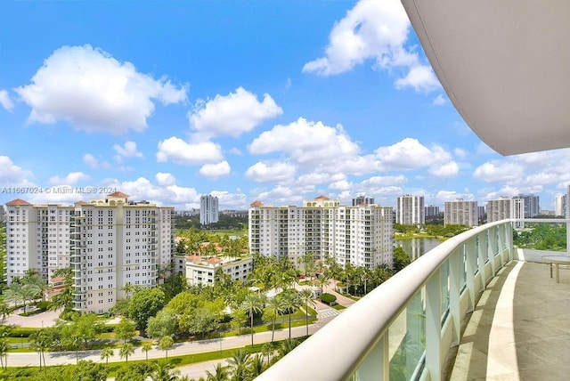 balcony featuring a city view