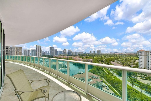 balcony with a view of city