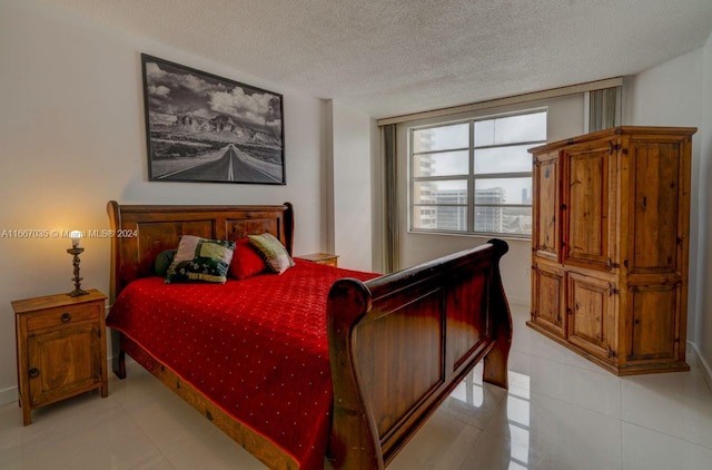 bedroom with a textured ceiling