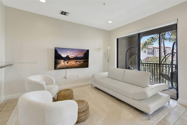 view of tiled living room