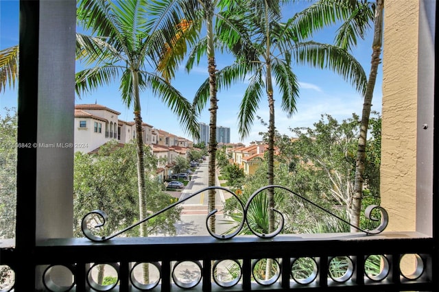 interior space featuring a balcony