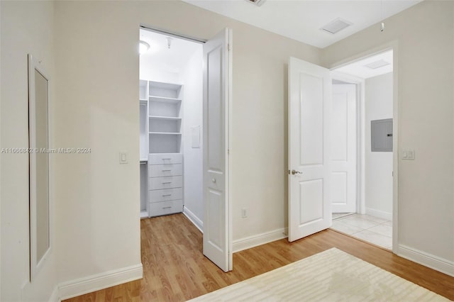 interior space with light hardwood / wood-style floors