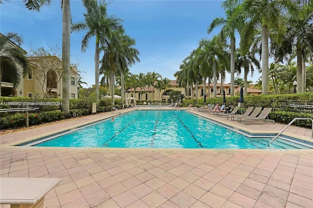 view of pool with a patio area