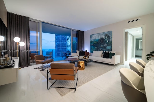 300 Biscayne Blvd Way Unit 3403, Miami, FL 33131 - living area featuring a wall of windows
