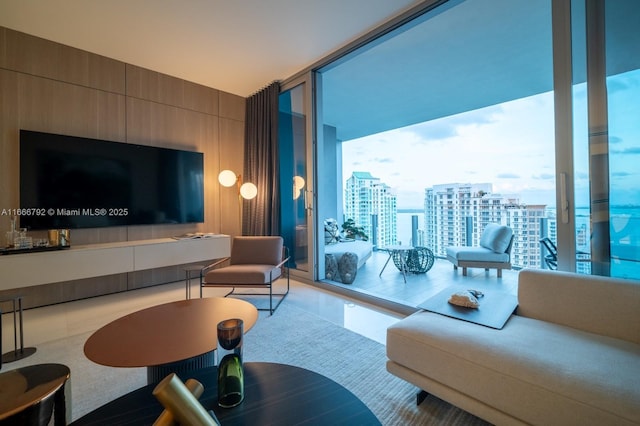 300 Biscayne Blvd Way Unit 3403, Miami, FL 33131 - living room featuring a view of city and a wall of windows
