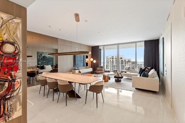 300 Biscayne Blvd Way Unit 3403, Miami, FL 33131 - dining space with wooden walls and a view of city