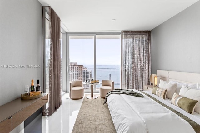300 Biscayne Blvd Way Unit 3403, Miami, FL 33131 - bedroom with expansive windows and a water view