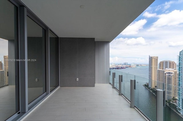 balcony with a water view