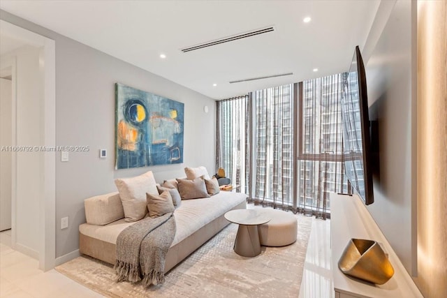 300 Biscayne Blvd Way Unit 3403, Miami, FL 33131 - living room with floor to ceiling windows, recessed lighting, and baseboards