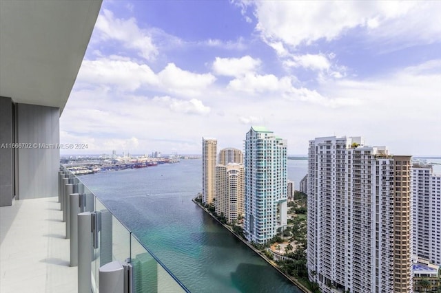 balcony with a water view