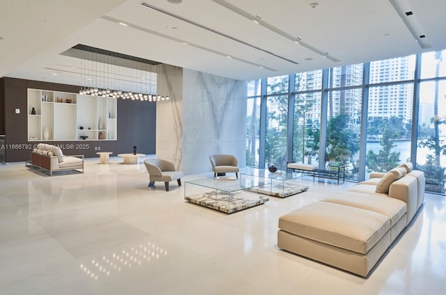 300 Biscayne Blvd Way Unit 3403, Miami, FL 33131 - building lobby featuring floor to ceiling windows and a city view