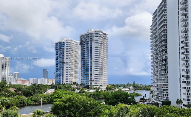 view of property with a water view