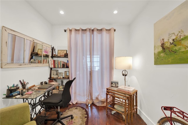 office featuring hardwood / wood-style floors