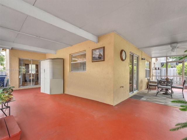 view of patio with ceiling fan