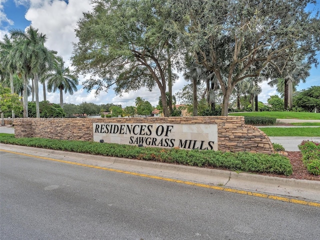 view of community sign