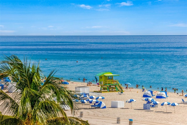 water view featuring a beach view