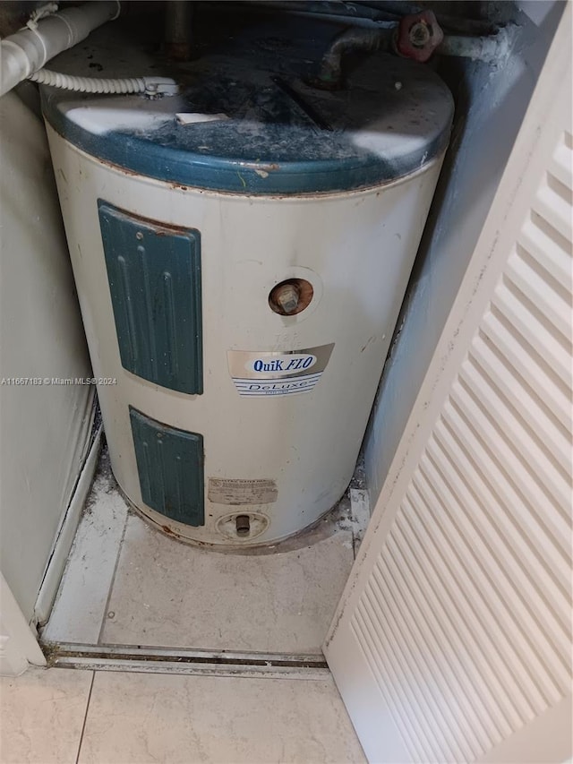 interior details with electric water heater