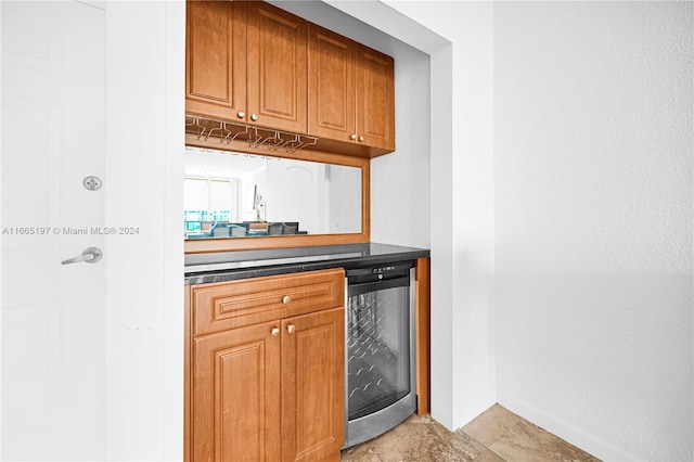 kitchen featuring beverage cooler