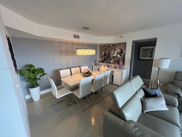 dining area with tile patterned floors