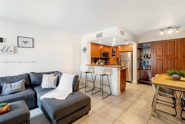 view of tiled living room