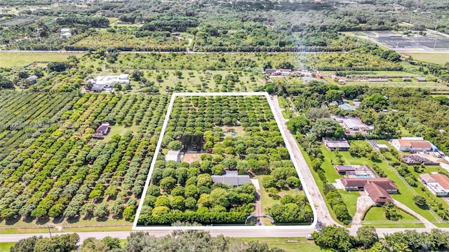 aerial view featuring a rural view