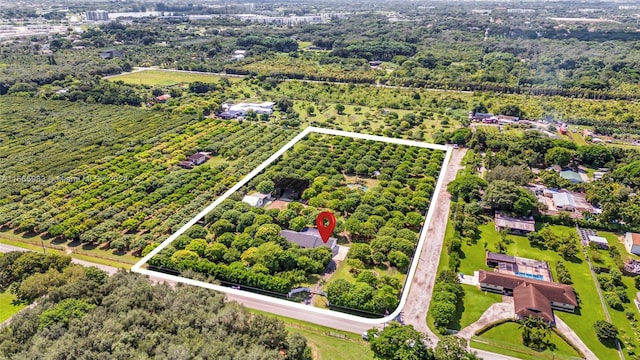 bird's eye view featuring a rural view