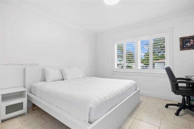 bedroom featuring ornamental molding