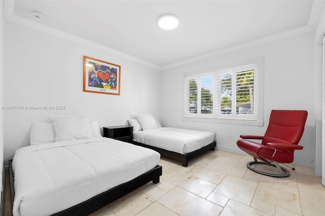 bedroom featuring ornamental molding