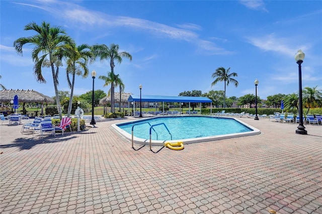 view of pool with a patio area