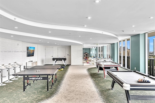 recreation room featuring billiards