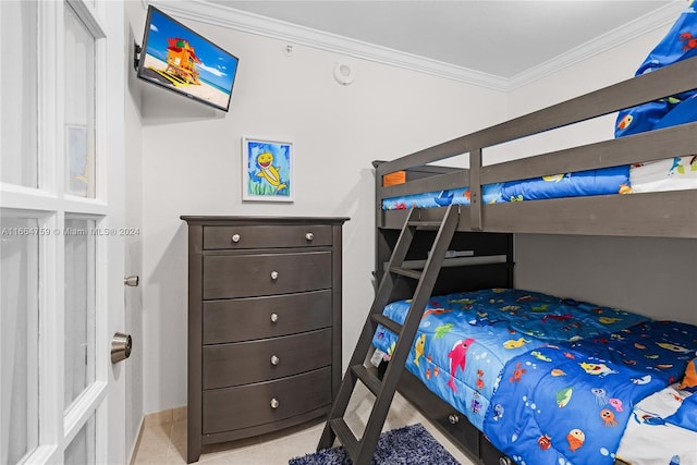 bedroom featuring ornamental molding