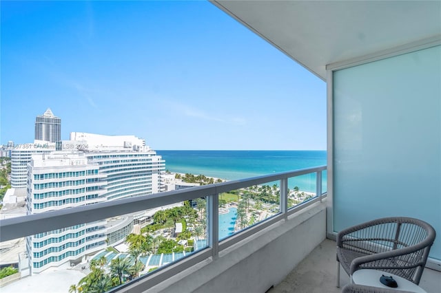 balcony with a water view