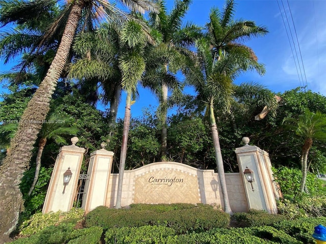 view of community sign