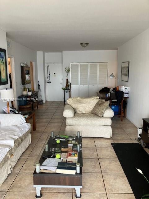 view of tiled living room