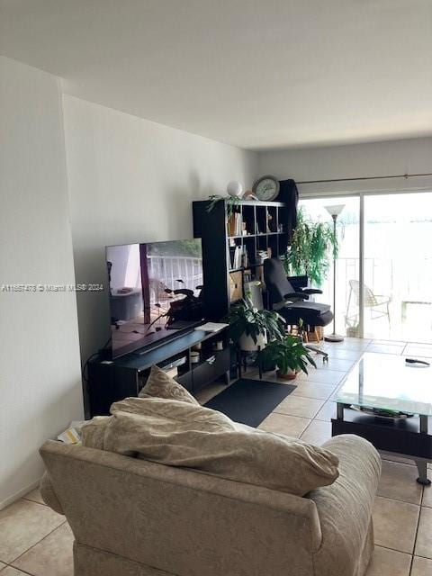 view of tiled living room