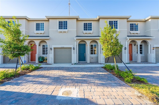 view of front of home with a garage