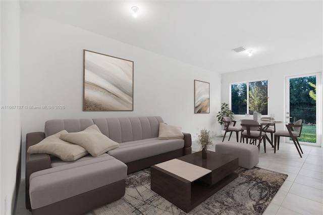 view of tiled living room