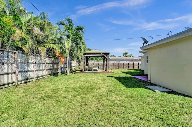 view of yard featuring a gazebo