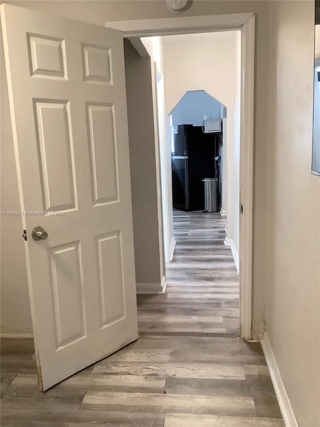 hall featuring light wood-type flooring