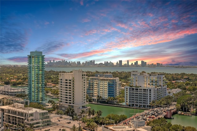 view of city featuring a water view