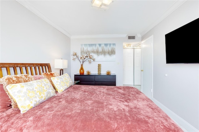 unfurnished bedroom featuring crown molding