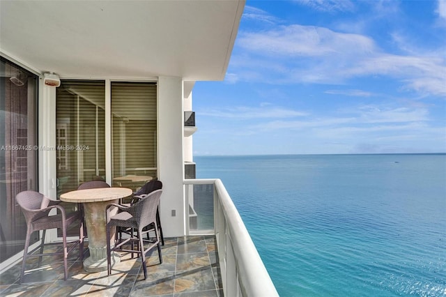 balcony with a water view