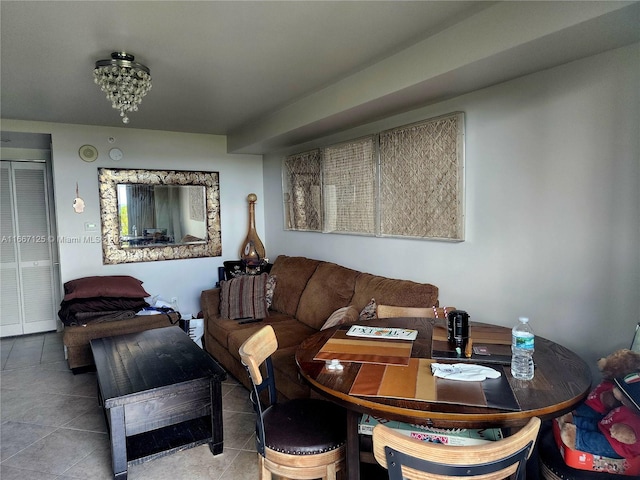 view of tiled living room