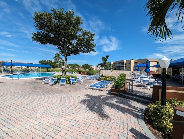 view of pool featuring a patio area