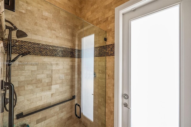 bathroom featuring walk in shower