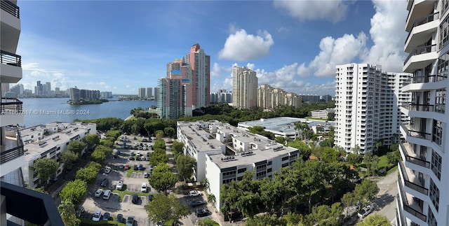 view of city with a water view