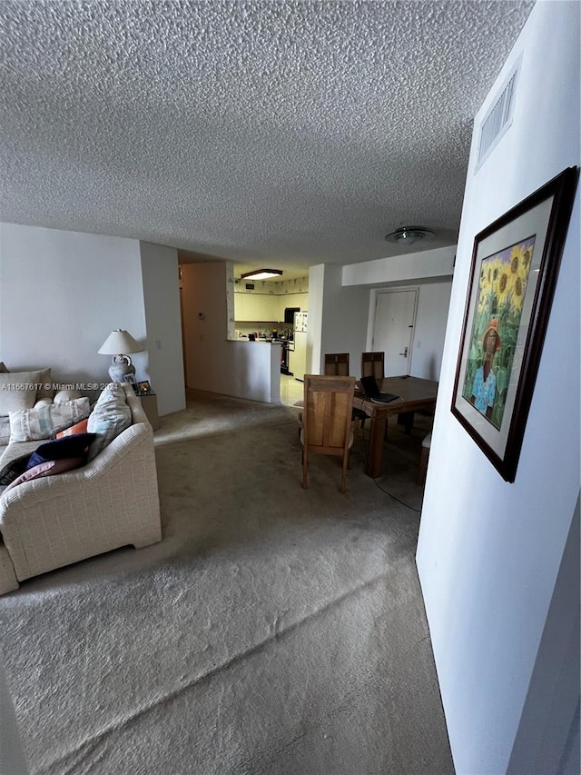 interior space featuring a textured ceiling